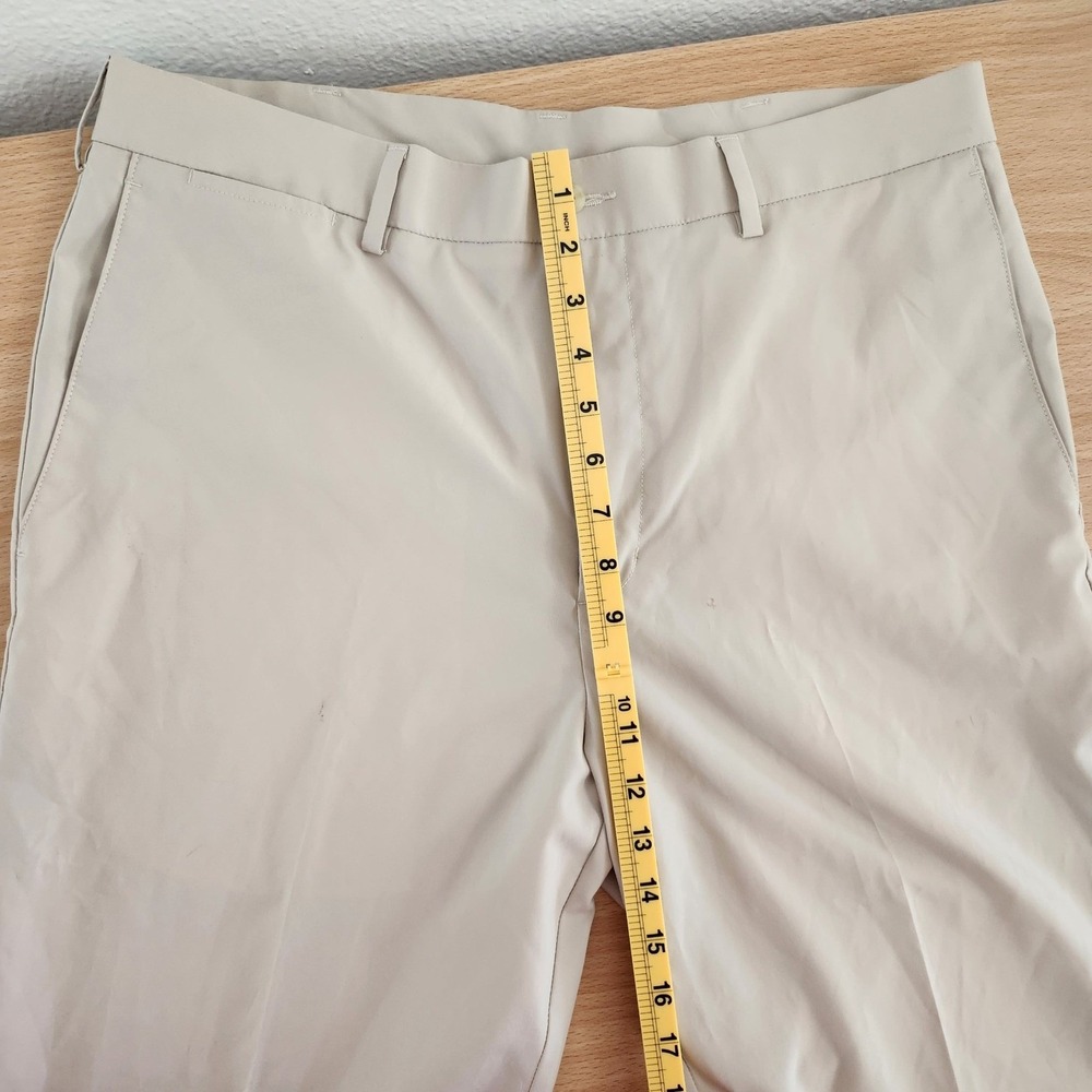 Grand Slam Performance Khaki Flat Front Mens Chino Pants 34x32 FLAW - Picture 5 of 12